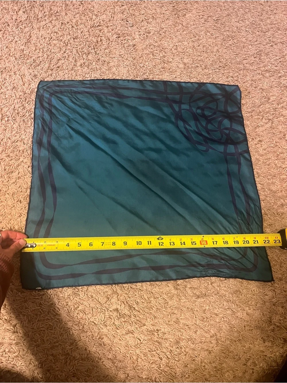 100% Silk Blue Scarf